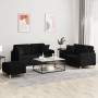 Juego de sofás con cojines 3 piezas tela negro de , Sofás - Ref: Foro24-3202114, Precio: 530,49 €, Descuento: %