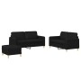Juego de sofás con cojines 3 piezas tela negro de , Sofás - Ref: Foro24-3202098, Precio: 495,40 €, Descuento: %