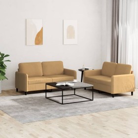 Juego de sofás 2 piezas terciopelo marrón de , Sofás - Ref: Foro24-3201981, Precio: 419,88 €, Descuento: %