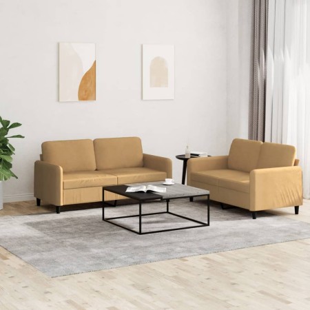 Juego de sofás 2 piezas terciopelo marrón de , Sofás - Ref: Foro24-3201981, Precio: 419,88 €, Descuento: %