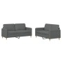 Juego de sofás con cojines 2 piezas tela gris oscuro de , Sofás - Ref: Foro24-3202087, Precio: 433,95 €, Descuento: %