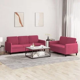 Juego de sofás 2 piezas terciopelo rojo tinto de , Sofás - Ref: Foro24-3202018, Precio: 488,24 €, Descuento: %