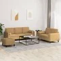 Brown velvet 3-piece sofa set with cushions by , Sofas - Ref: Foro24-3202051, Price: 578,45 €, Discount: %