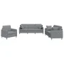Juego de sofás con cojines 3 piezas tela gris claro de , Sofás - Ref: Foro24-3202070, Precio: 614,22 €, Descuento: %
