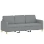 Juego de sofás con cojines 3 piezas tela gris claro de , Sofás - Ref: Foro24-3202070, Precio: 614,22 €, Descuento: %