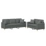 Juego de sofás con cojines 2 piezas tela gris oscuro de , Sofás - Ref: Foro24-3202135, Precio: 537,28 €, Descuento: %