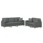 Sofa set with cushions 2 pieces dark gray fabric by , Sofas - Ref: Foro24-3202135, Price: 509,41 €, Discount: %