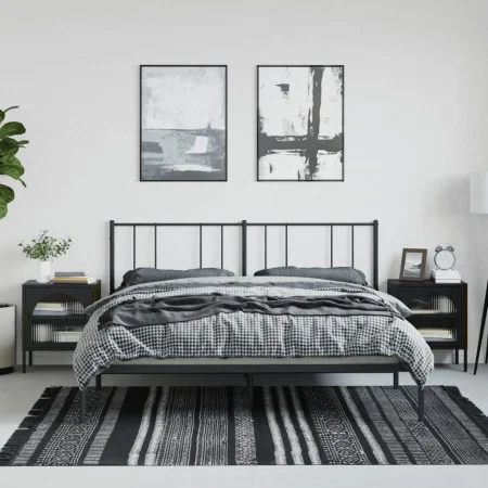 Mesitas de noche 2 unidades vidrio y acero negro 50x35x60 cm de , Mesitas de noche - Ref: Foro24-3211825, Precio: 195,27 €, D...