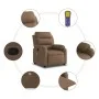 Sillón reclinable con masaje de tela marrón de , Sillones - Ref: Foro24-373478, Precio: 264,40 €, Descuento: %