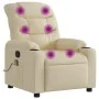 Sillón de masaje reclinable de tela crema de , Sillones - Ref: Foro24-374164, Precio: 270,51 €, Descuento: %