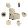 Sillón de masaje reclinable de tela crema de , Sillones - Ref: Foro24-374164, Precio: 270,51 €, Descuento: %