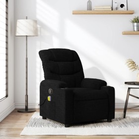 Sillón reclinable de masaje de tela negro de , Sillones - Ref: Foro24-374158, Precio: 249,97 €, Descuento: %