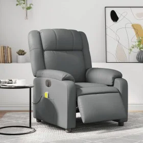 Sillón de masaje reclinable eléctrico cuero sintético gris de , Sillones - Ref: Foro24-3205146, Precio: 316,06 €, Descuento: %