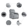 Sillón reclinable elevable de tela gris claro de , Sillones - Ref: Foro24-3204980, Precio: 305,60 €, Descuento: %