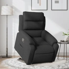 Sillón reclinable elevable tela negro de , Sillones - Ref: Foro24-3204982, Precio: 298,60 €, Descuento: %