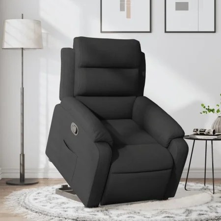Sillón reclinable elevable tela negro de , Sillones - Ref: Foro24-3204982, Precio: 298,60 €, Descuento: %