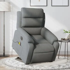 Sillón de masaje eléctrico reclinable elevable tela gris oscuro de , Sillones - Ref: Foro24-3205017, Precio: 386,67 €, Descue...
