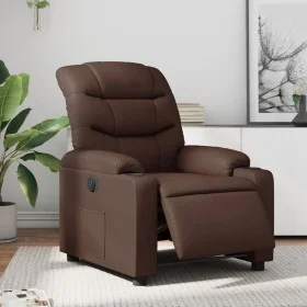 Sillón reclinable eléctrico de cuero sintético marrón de , Sillones - Ref: Foro24-3206587, Precio: 292,31 €, Descuento: %
