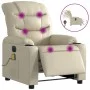 Sillón de masaje reclinable eléctrico cuero sintético crema de , Sillones - Ref: Foro24-3206593, Precio: 304,06 €, Descuento: %