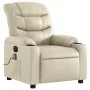 Sillón de masaje reclinable eléctrico cuero sintético crema de , Sillones - Ref: Foro24-3206593, Precio: 304,06 €, Descuento: %