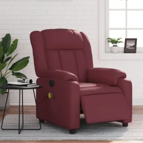 Sillón masaje reclinable eléctrico cuero sintético rojo tinto de , Sillones - Ref: Foro24-3205261, Precio: 258,42 €, Descuent...