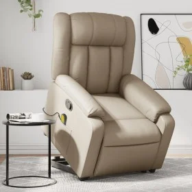 Sillón reclinable masaje pie cuero artificial color capuchino de , Sillones - Ref: Foro24-3205277, Precio: 309,76 €, Descuent...
