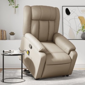 Sillón reclinable masaje pie cuero artificial color capuchino de , Sillones - Ref: Foro24-3205277, Precio: 296,92 €, Descuent...