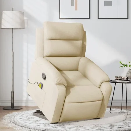 Silla de masaje reclinable de pie de tela color crema de , Sillones - Ref: Foro24-3205001, Precio: 345,89 €, Descuento: %