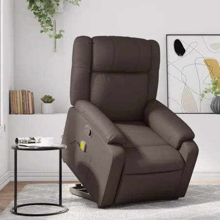Sillón reclinable de masaje de pie de cuero sintético marrón de , Sillones - Ref: Foro24-3205159, Precio: 321,94 €, Descuento: %