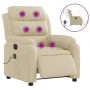 Sillón reclinable de masaje eléctrico tela color crema de , Sillones - Ref: Foro24-3204977, Precio: 307,51 €, Descuento: %