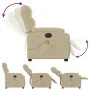 Sillón reclinable de masaje eléctrico tela color crema de , Sillones - Ref: Foro24-3204977, Precio: 307,51 €, Descuento: %