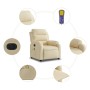 Sillón reclinable de masaje eléctrico tela color crema de , Sillones - Ref: Foro24-3204977, Precio: 280,43 €, Descuento: %