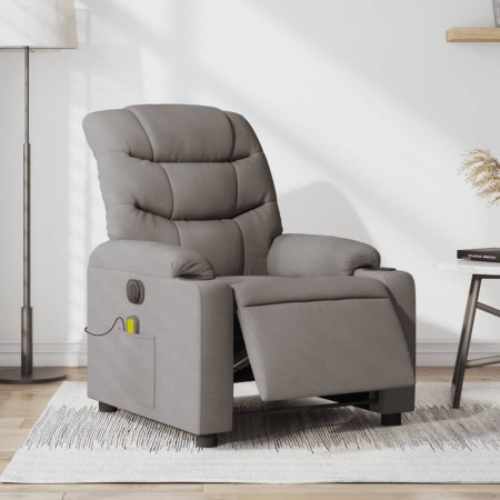 Sillón reclinable de masaje eléctrico tela gris taupe de , Sillones - Ref: Foro24-3206643, Precio: 285,75 €, Descuento: %