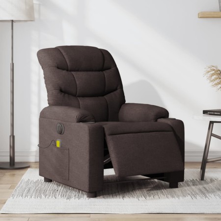 Sillón reclinable de masaje eléctrico tela marrón oscuro de , Sillones - Ref: Foro24-3206641, Precio: 307,23 €, Descuento: %