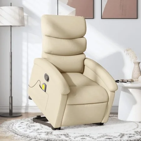 Silla de masaje reclinable de pie de tela color crema de , Sillones - Ref: Foro24-3203999, Precio: 328,14 €, Descuento: %