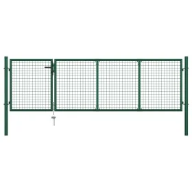 Green steel garden gate 350x100 cm by vidaXL, garden gates - Ref: Foro24-144305, Price: 395,48 €, Discount: %