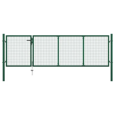Grünes Gartentor aus Stahl 350x100 cm von vidaXL, Gartentore - Ref: Foro24-144305, Preis: 395,48 €, Rabatt: %