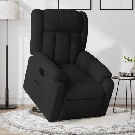 Sillón reclinable elevable tela negro de , Sillones - Ref: Foro24-3205318, Precio: 284,58 €, Descuento: %