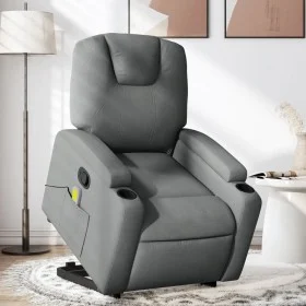 Silla de masaje reclinable de pie de tela gris oscuro de , Sillones - Ref: Foro24-3204381, Precio: 305,78 €, Descuento: %