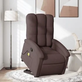 Silla de masaje reclinable de pie de tela marrón oscuro de , Sillones - Ref: Foro24-3204109, Precio: 318,54 €, Descuento: %