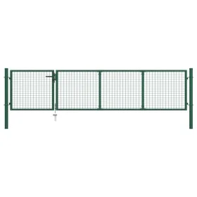 Green steel garden gate 350x75 cm by vidaXL, garden gates - Ref: Foro24-144304, Price: 261,84 €, Discount: %