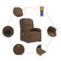 Sillón reclinable de masaje eléctrico tela marrón de , Sillones - Ref: Foro24-3204156, Precio: 289,93 €, Descuento: %
