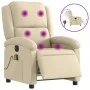 Sillón reclinable de masaje eléctrico tela color crema de , Sillones - Ref: Foro24-3204161, Precio: 258,90 €, Descuento: %