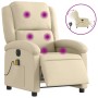Sillón reclinable de masaje eléctrico tela color crema de , Sillones - Ref: Foro24-3204161, Precio: 266,13 €, Descuento: %