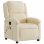 Sillón reclinable de masaje eléctrico tela color crema de , Sillones - Ref: Foro24-3204161, Precio: 266,13 €, Descuento: %