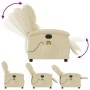 Sillón reclinable de masaje eléctrico tela color crema de , Sillones - Ref: Foro24-3204161, Precio: 258,90 €, Descuento: %
