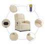 Sillón reclinable de masaje eléctrico tela color crema de , Sillones - Ref: Foro24-3204161, Precio: 266,13 €, Descuento: %