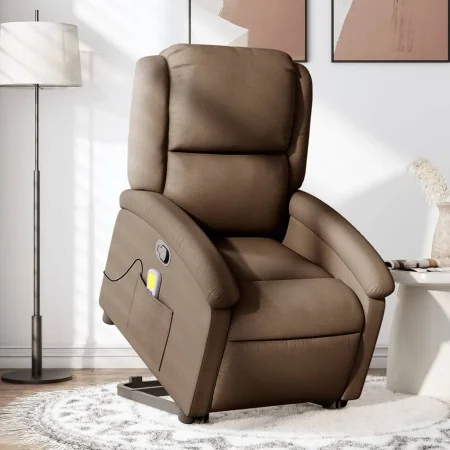 Silla de masaje reclinable de pie de tela marrón de , Sillones - Ref: Foro24-3204180, Precio: 329,28 €, Descuento: %