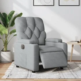 Sillón reclinable eléctrico tela gris claro de , Sillones - Ref: Foro24-3204686, Precio: 242,29 €, Descuento: %