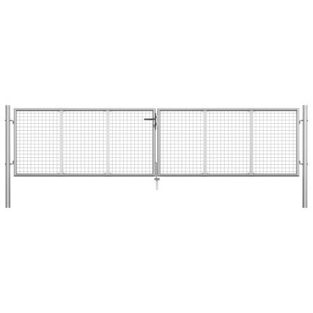 Puerta de jardín de acero galvanizado plateado 415x125 cm de vidaXL, Puertas de jardín - Ref: Foro24-144298, Precio: 355,84 €...